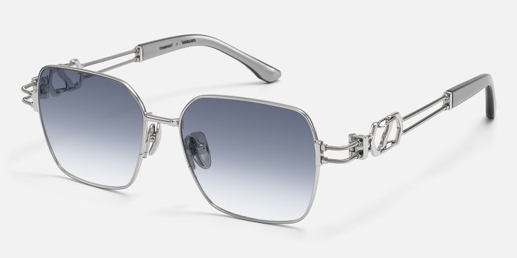 The Architect - Silver Gradient Gray Sunglasses by Vooglam