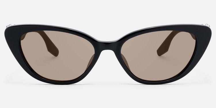 No Fate - Oversized Black Amber Cat Eye Shades by Vooglam