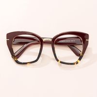 Paulina - Square Wine/Red Eyeglasses │Vooglam On Model