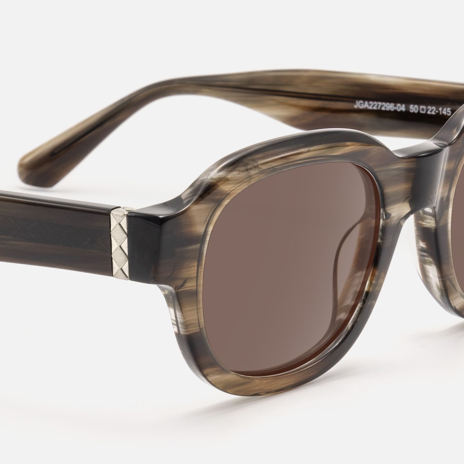 Eerie - Dark Brown Tinted Wood Grain Sunglasses by Vooglam - Design Details