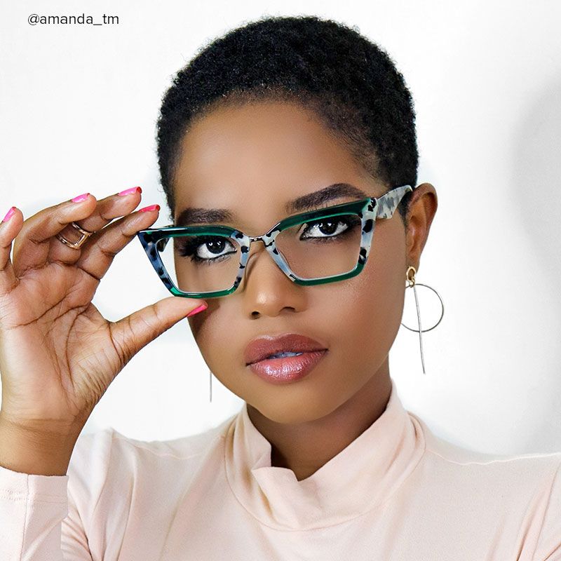 Petrie - Rectangle Green/Tortoise Two-tone Eyeglasses - 7