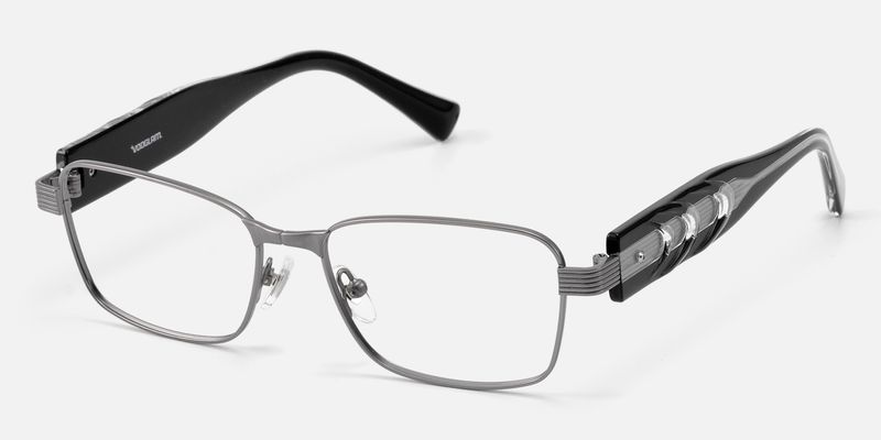 Toyo-Gunmetal Eyeglasses with Acetate Temple by Vooglam
