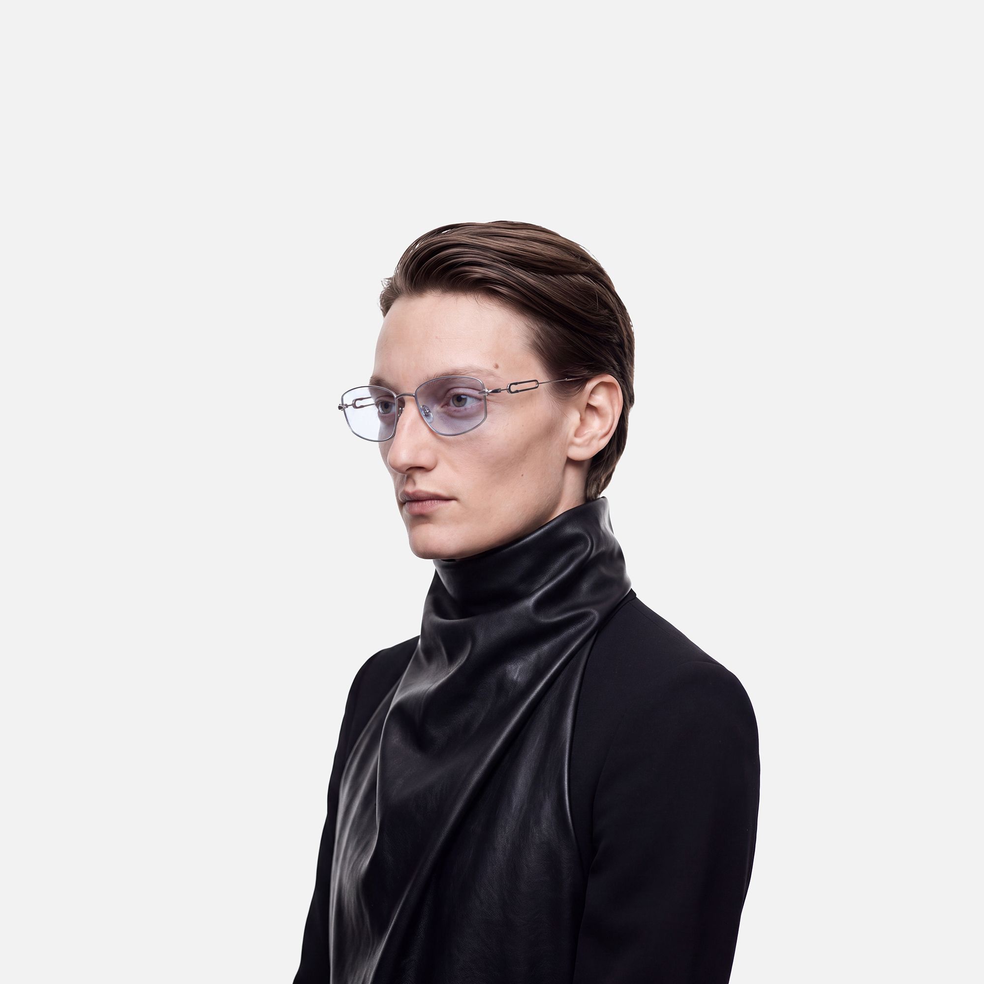 Bladework - Light Blue Tint Narrow Sunglasses by Vooglam - Model Side Profile