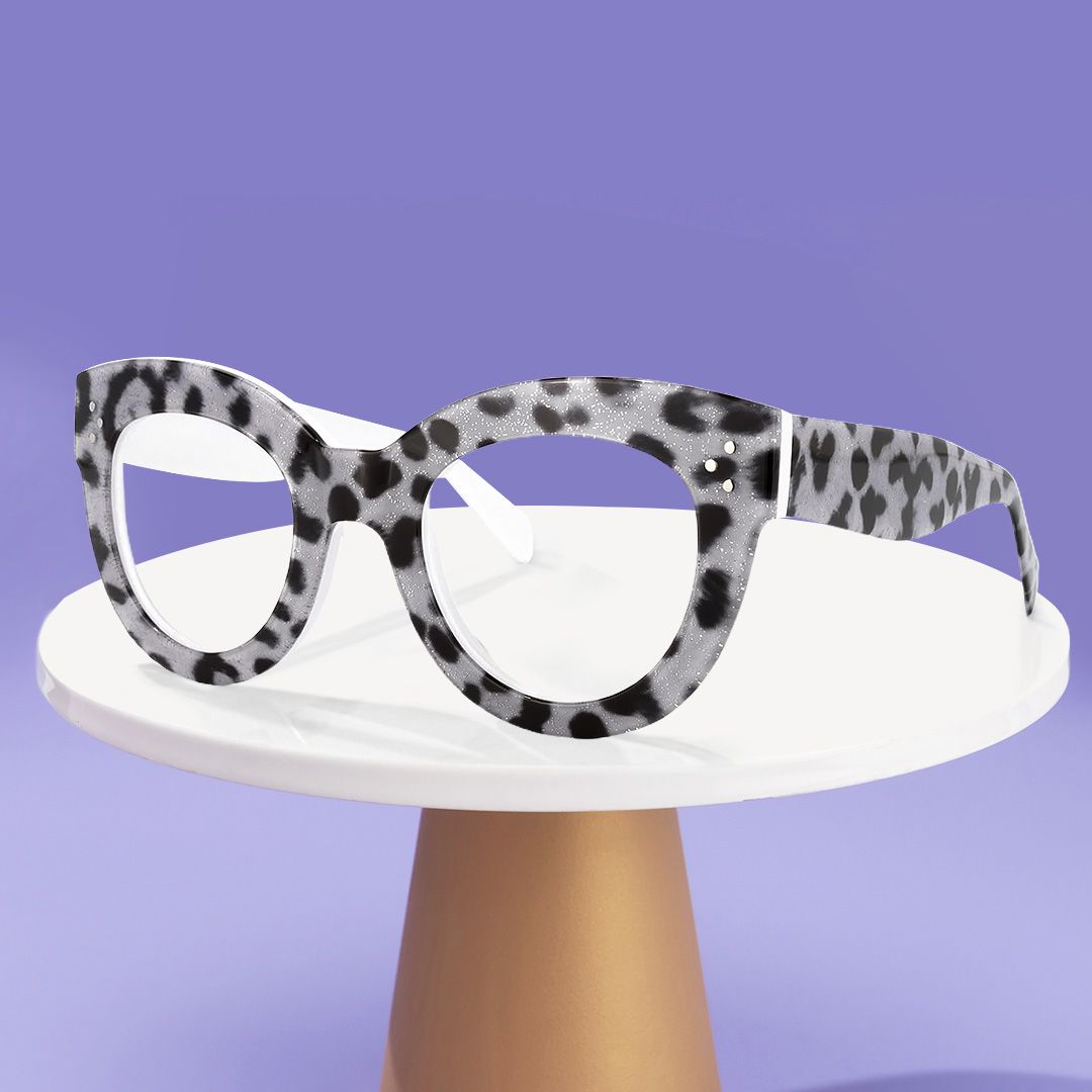 Oval Grey/Leopard Eyeglasses - 6