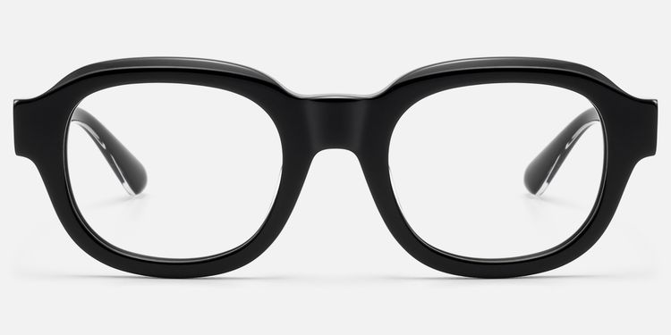 Eerie - Shiny Black Diamond Patterned Glasses by Vooglam