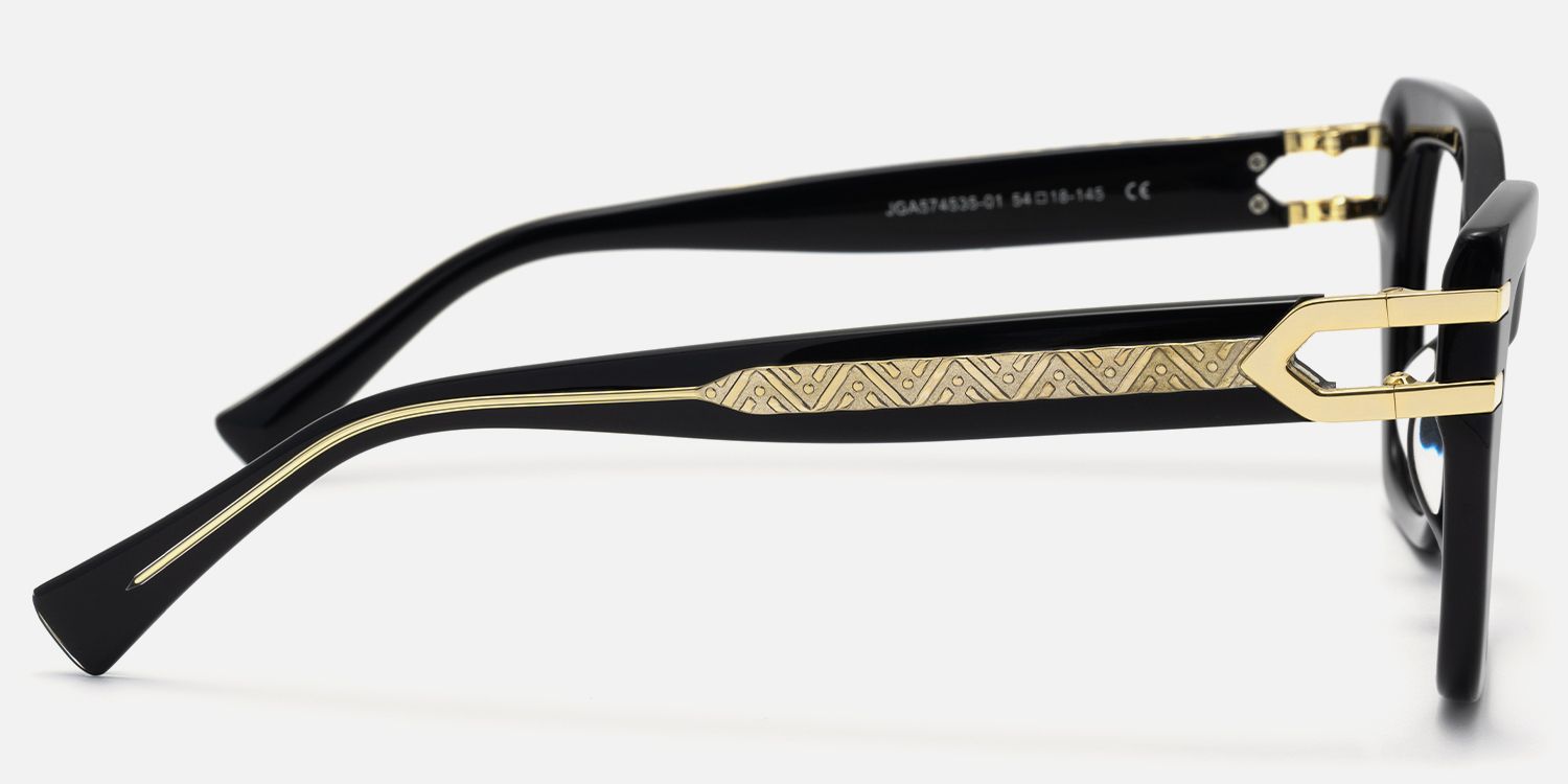 Warrior - Butterfly Black Eyeglasses by Vooglam - Side View