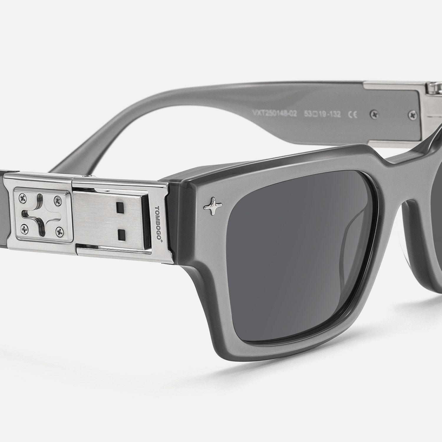 The Programmer - Bold Silver USB Sunglasses by Vooglam - Design Details