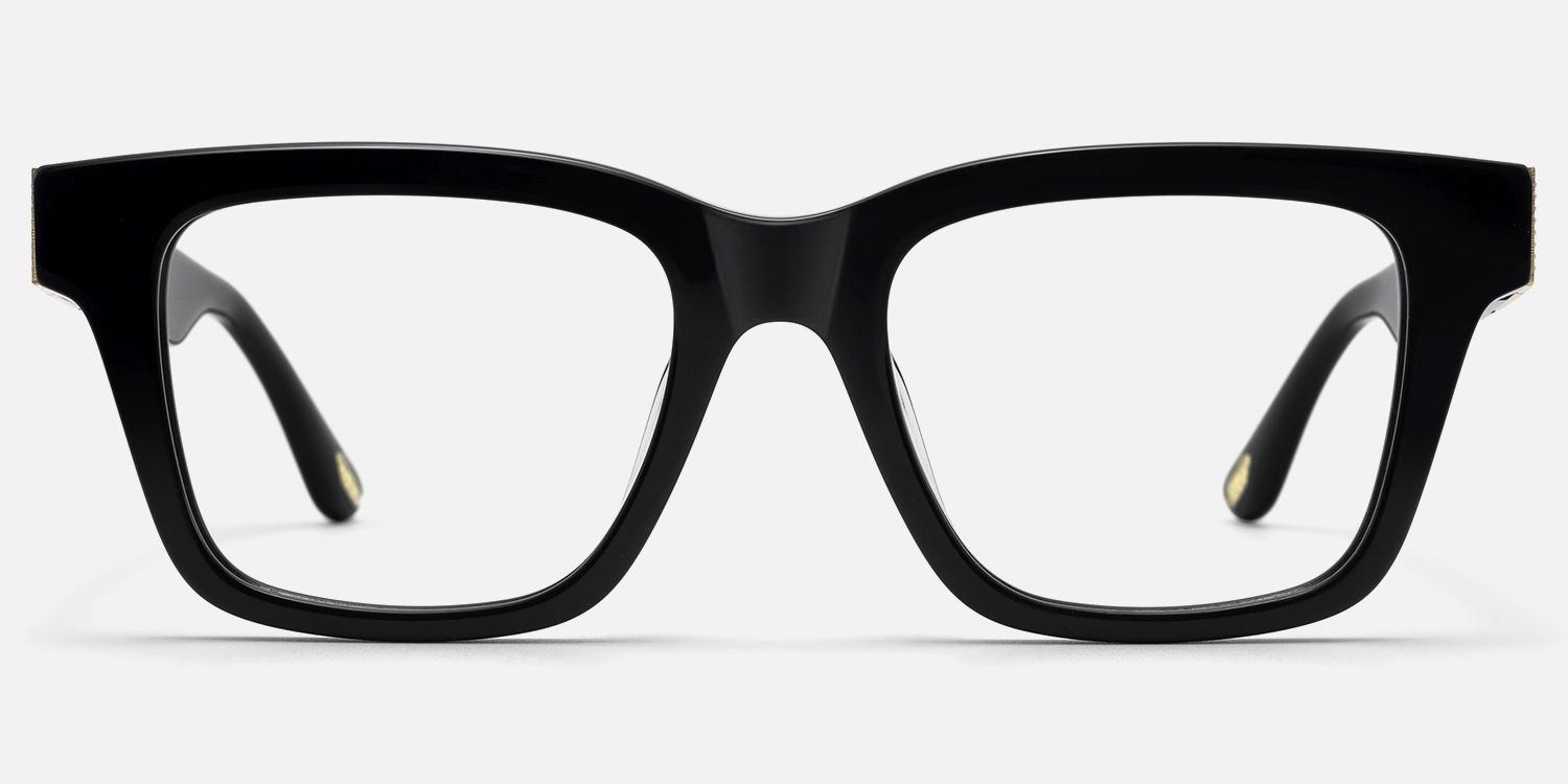 Legacy - Rectangle Black Eyeglasses by Vooglam - Angle View
