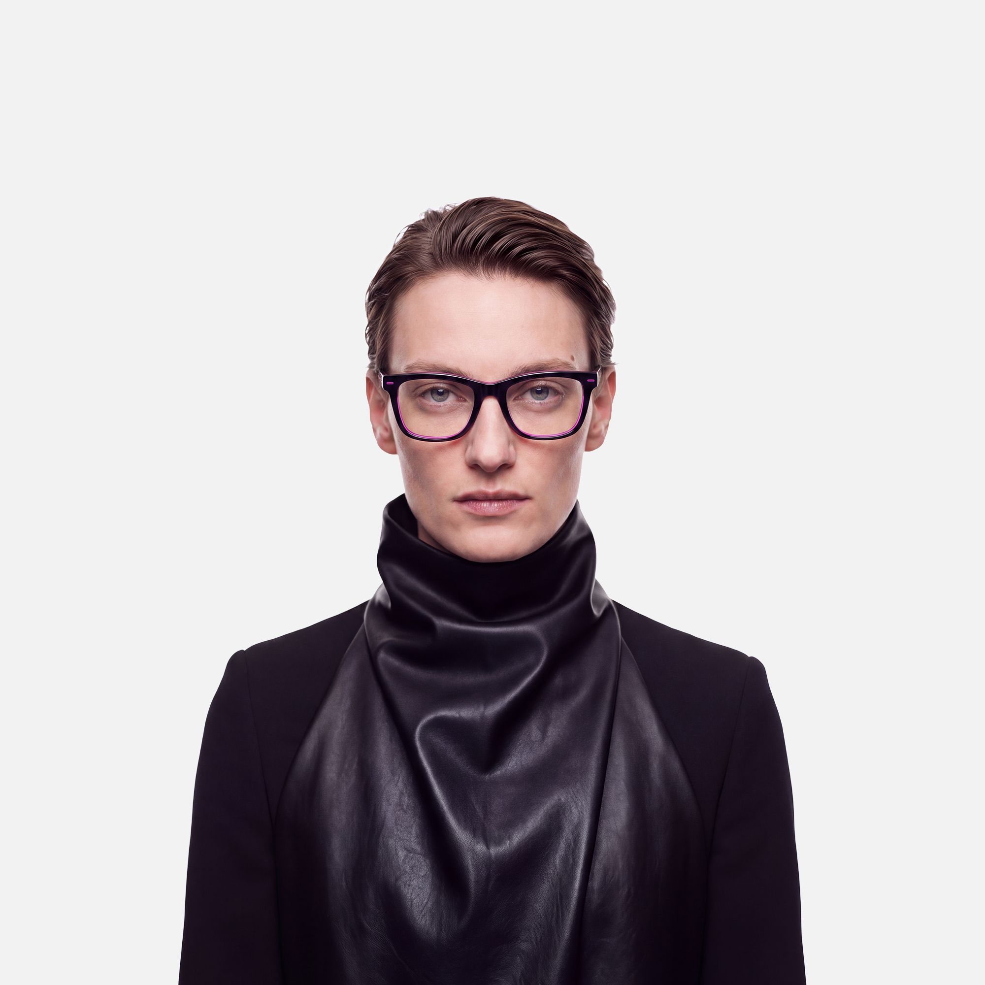 Ether - Square Acetate Neon Pink EDM Rave Glasses by Vooglam - Lifestyle Look