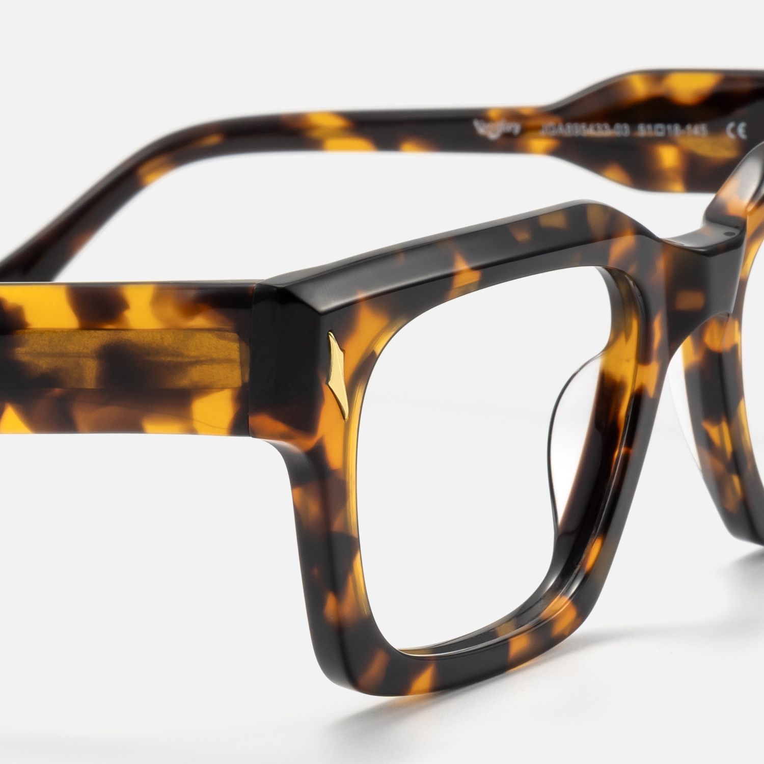 Mahola - Rectangle Tortoise Thick Acetate Eyeglasses by Vooglam - Design Details