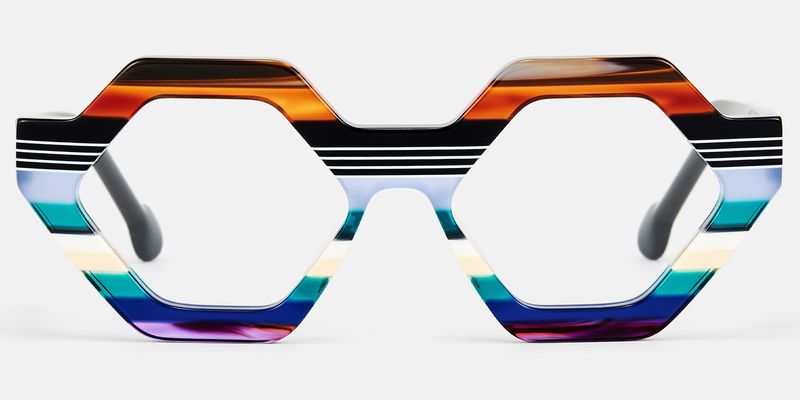 Ailsa - Multi Color Hexagon Acetate Glasses by Vooglam