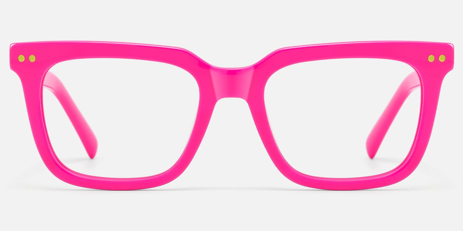 Remix - Chic Rectangle Pink Eyeglasses by Vooglam - Angle View