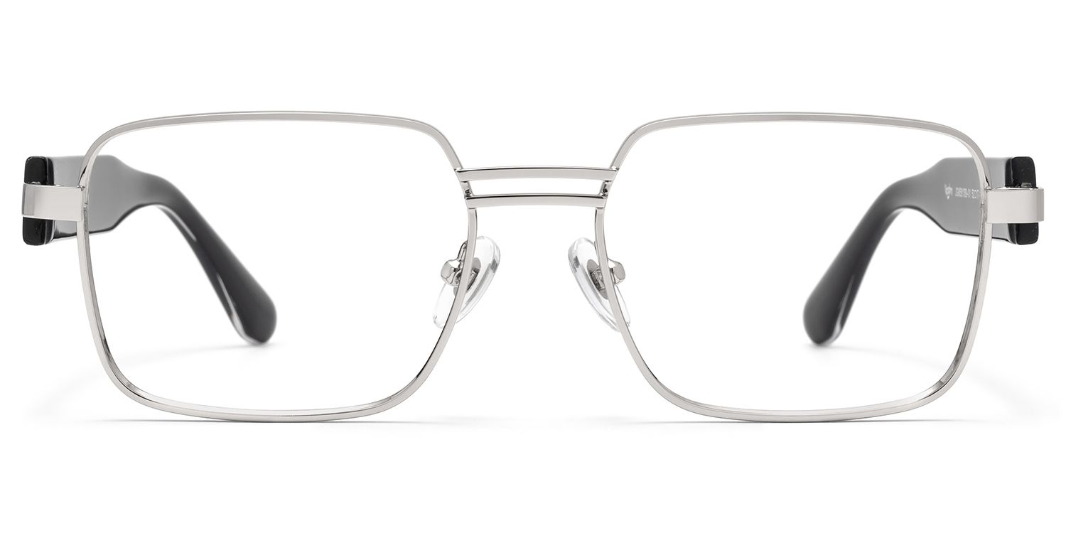 Ubuntu - Rectangle Silver Eyeglasses by Vooglam Product Details 1