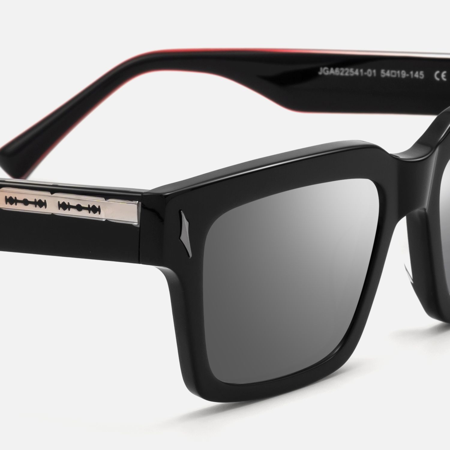 Razor - Dark Rimmed Mirror Sunglasses by Vooglam - Design Details