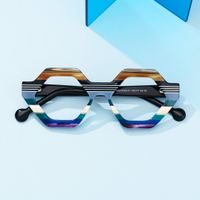 Ailsa - Geometric Colorful Eyeglasses | Vooglam On Model