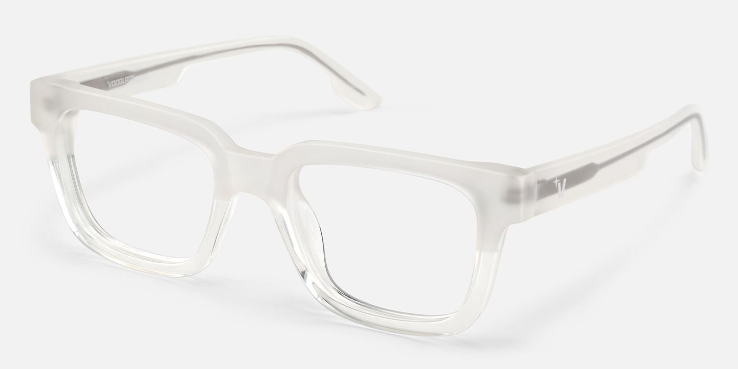 Strobe - Rectangle Transparent Eyeglasses by Vooglam - Front View