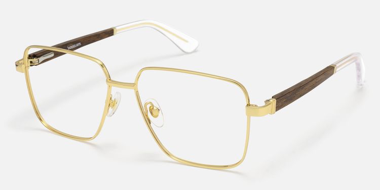 Griot - Square Gold Eyeglasses by Vooglam