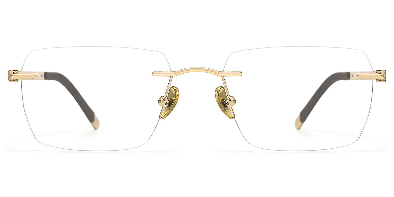 Glaze - Rectangle Gold Eyeglasses by Vooglam Product Details 1