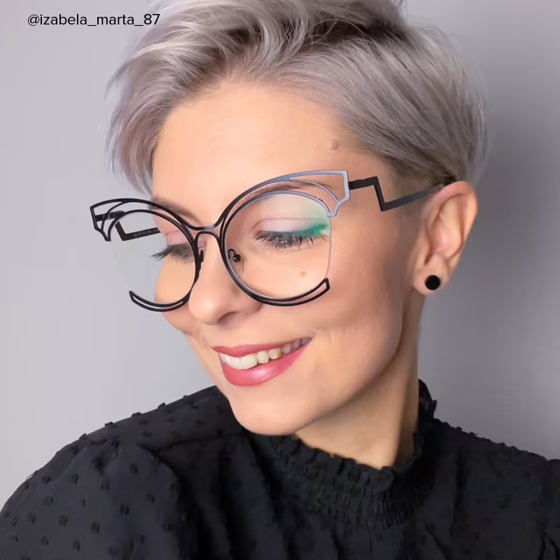 Maggie - Cat Eye Black Eyeglasses - 11
