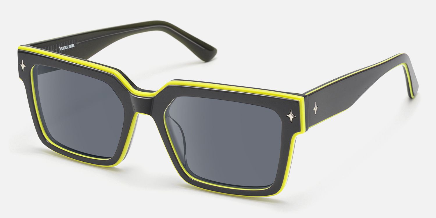 Havok - Rectangle Gray Sunglasses by Vooglam - Front View