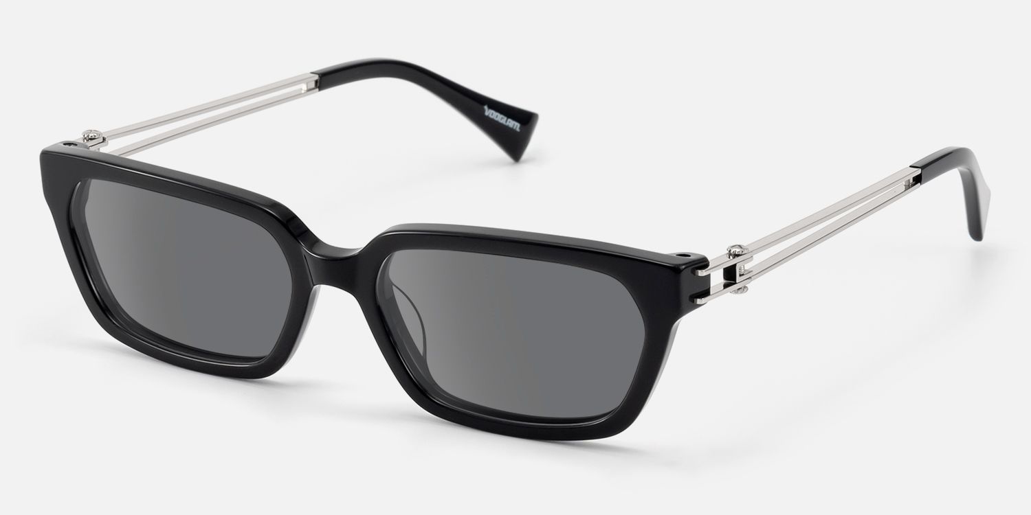 Scarpa - Black Double Wire Gray Tint Sunglasses by Vooglam - Front View