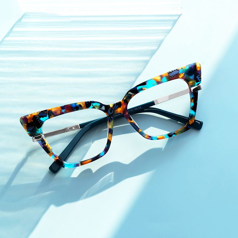 model wearing Mariana - Cat Eye Floral Eyeglasses 1