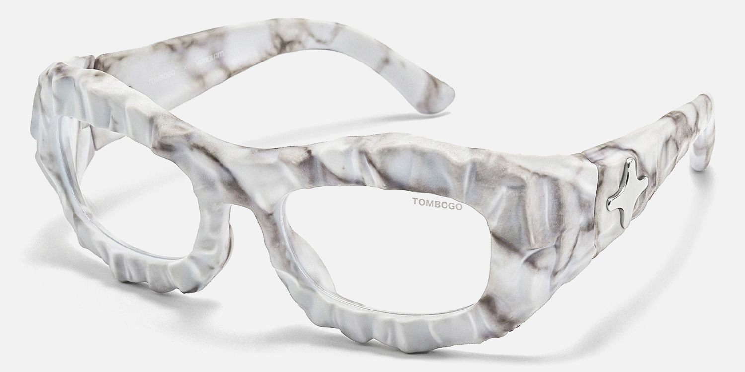 The Geologist - White Marble Rock Glasses by Vooglam - Front View