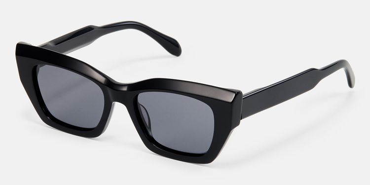 Velora - Cat Eye Black Sunglasses by Vooglam