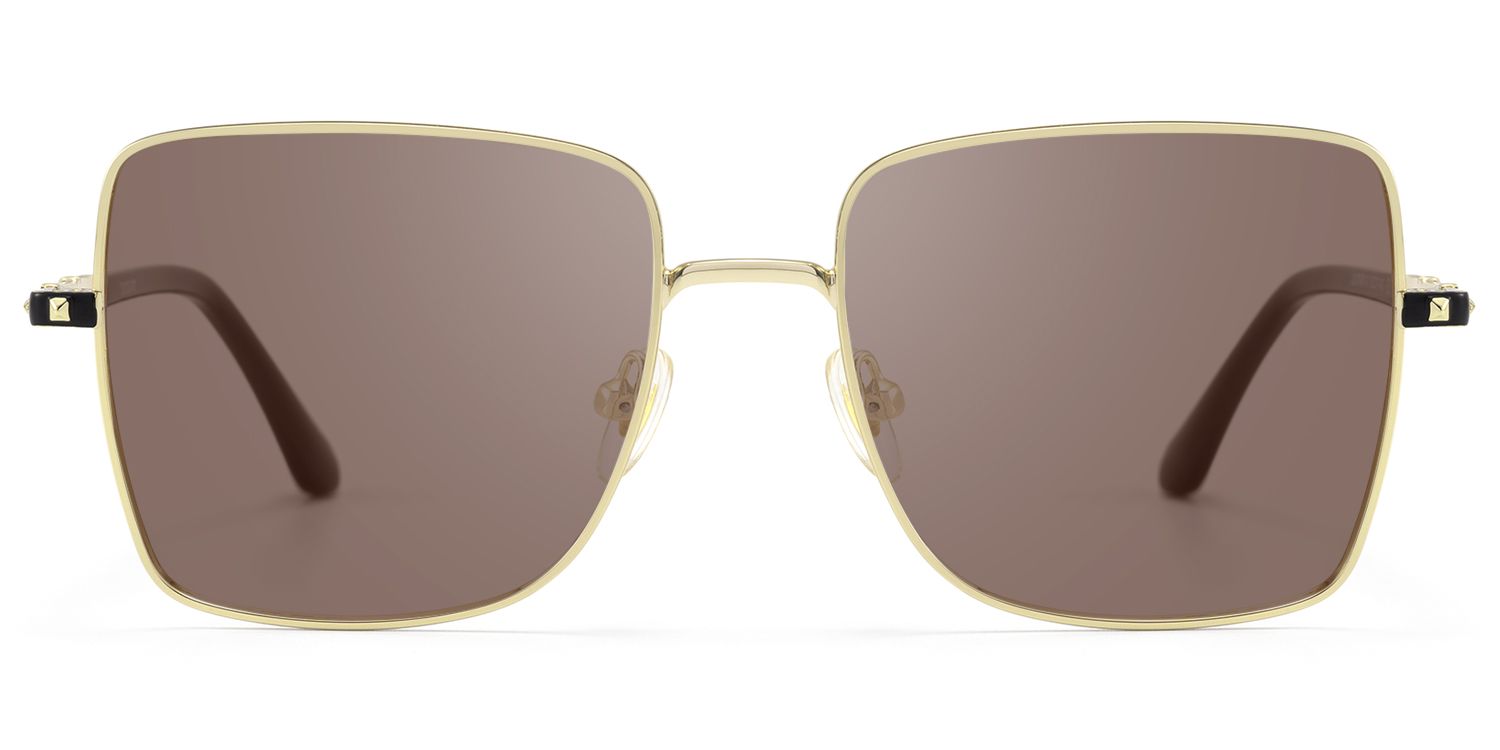 Devereux - Black & Gold Thin Rim Sunglasses by Vooglam Product Details 1
