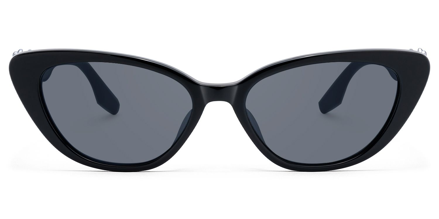 No Fate - Decorative Temple Black Cat Eye Sunglasses by Vooglam Product Details 1