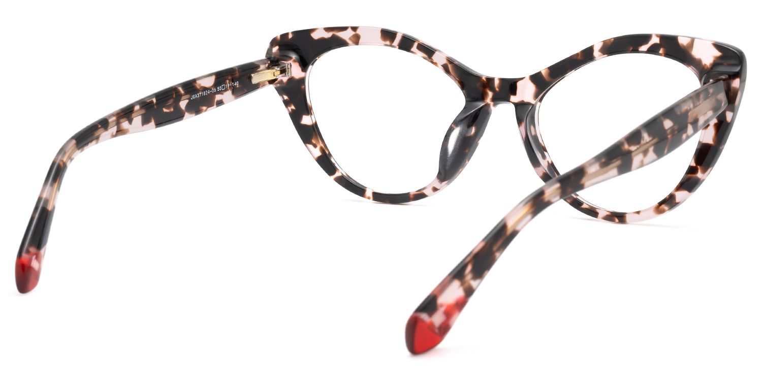Naira - Cat Eye Floral Eyeglasses by Vooglam - Side View