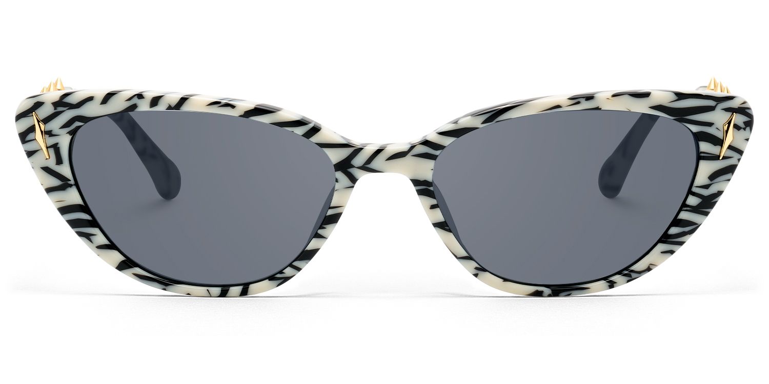 As If - Gold Spike Zebra Print Sunglasses by Vooglam Product Details 1