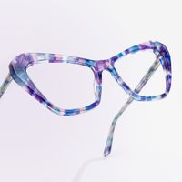 Kellee - Cat Eye Purple/Floral Eyeglasses | Vooglam On Model