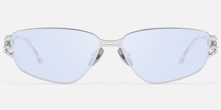 Spine - Silver Light Blue Tint Sunglasses by Vooglam