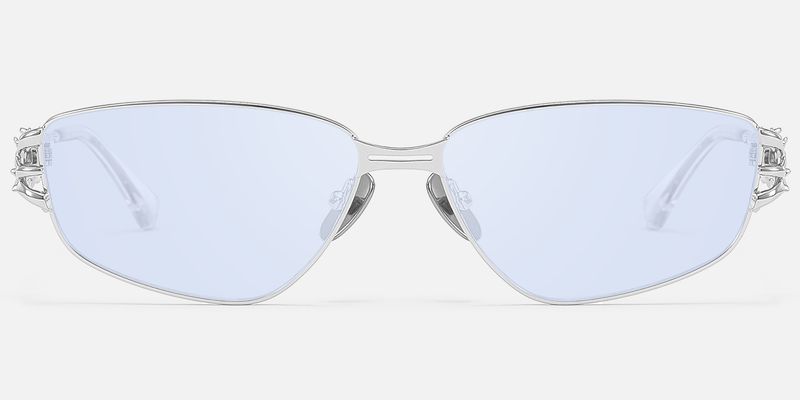 Spine - Silver Light Blue Tint Sunglasses by Vooglam
