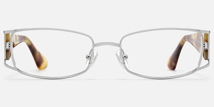 Wren - Nickel-Free Rectangle Silver Eyeglasses by Vooglam