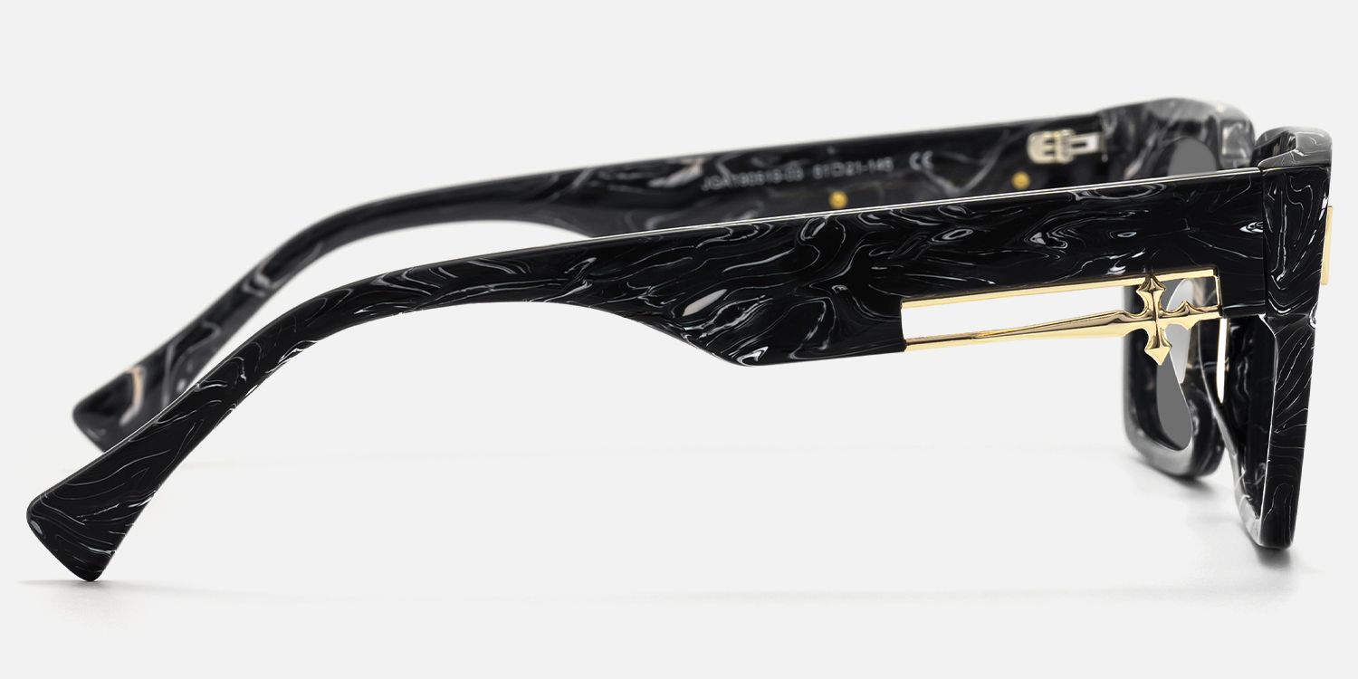 Stiletto - Black Marble Sword Sunglasses by Vooglam - Side View