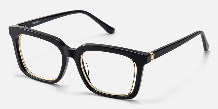 Chaparral - Vintage Black Rectangle Glasses by Vooglam