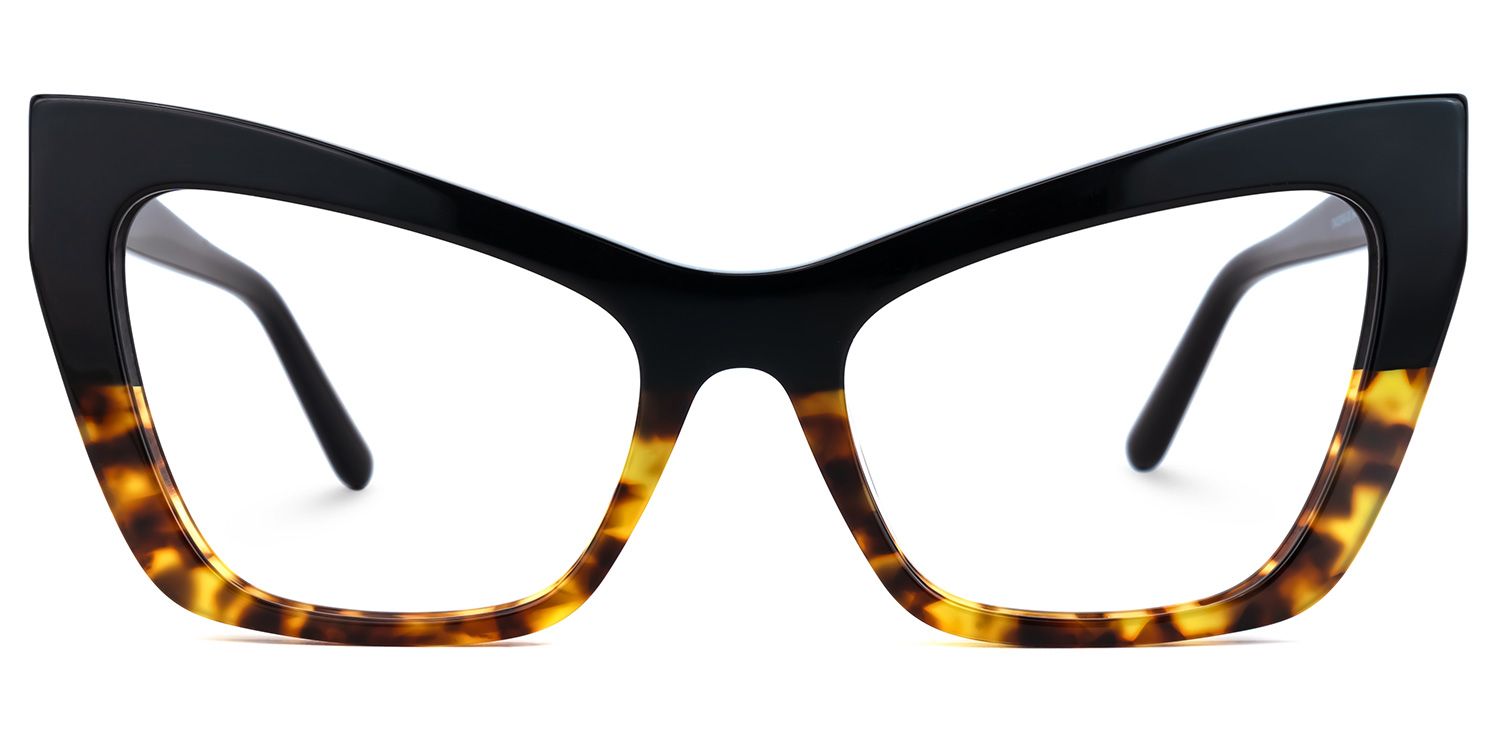 Bader - Cat Eye Black/Tortoise Eyeglasses | Vooglam Angle View