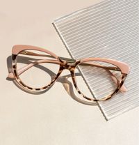 Trudie - Cat Eye Brown Tortoise Eyeglasses | Vooglam On Model