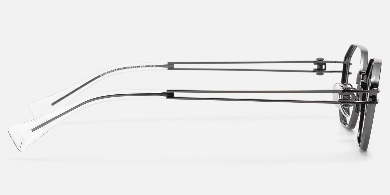 Loos - Daily Gunmetal Double Wire Temple Glasses by Vooglam - Side View