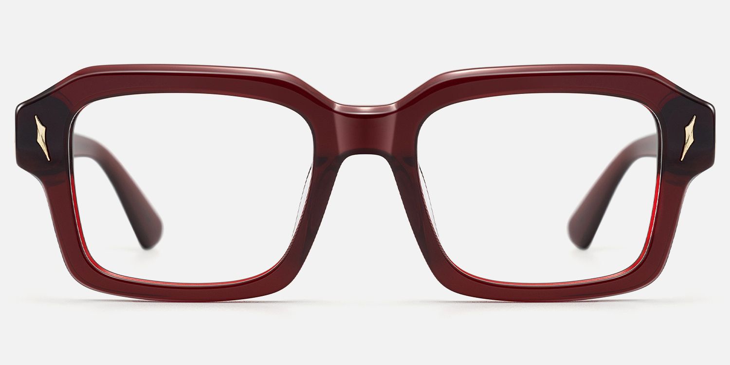 Blindspot - Transparent Red Safety Pin Glasses by Vooglam - Angle View
