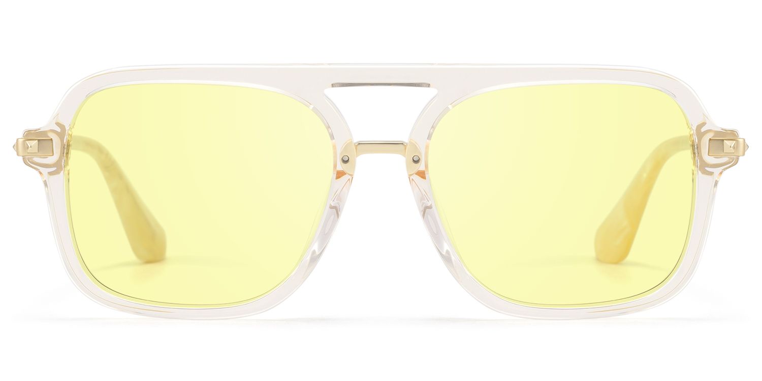 Marfa - Transparent Aviator Yellow Lens Glasses by Vooglam Product Details 1
