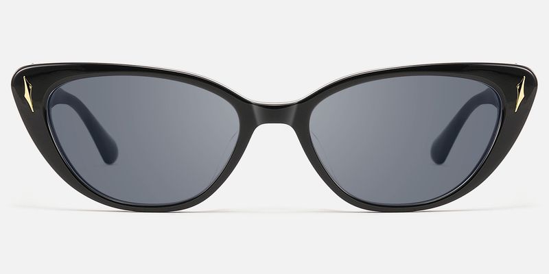 As If - Punk Spike Deco Black Cat Eye Sunglasses | Vooglam