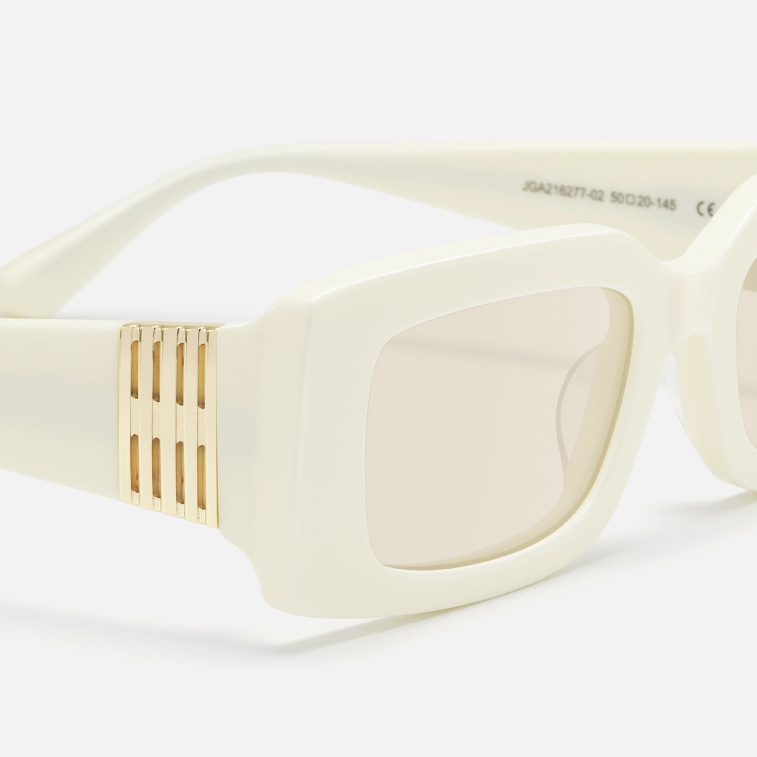 Aurelia - Off White Light Brown Sunglasses by Vooglam - Design Details