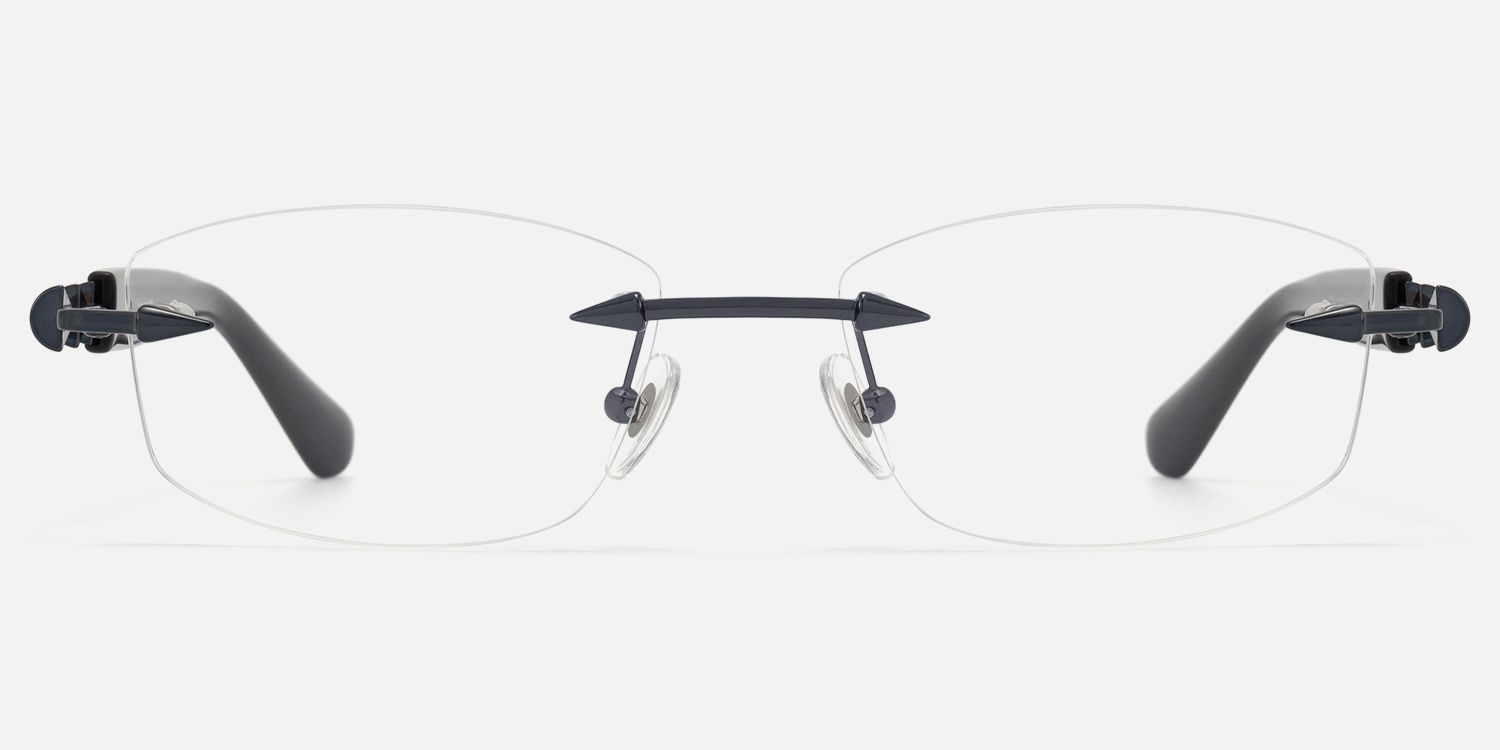 Fracture - Ultralight Frameless Black Glasses by Vooglam - Angle View