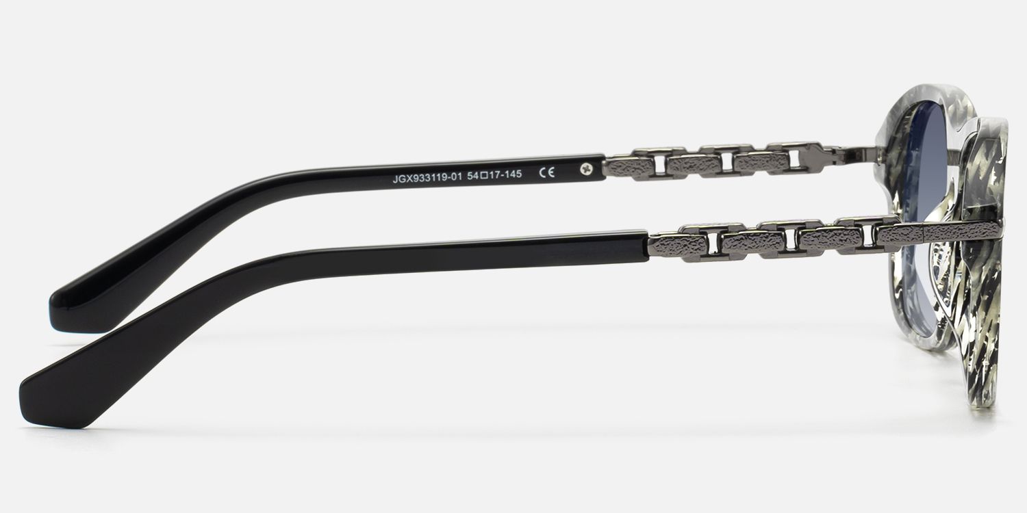 Albini - Black Marble Gunmetal Gradient Shades by Vooglam - Side View