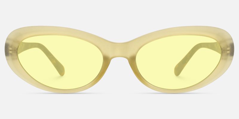 Phantom - Oval Yellow Sunglasses | Vooglam