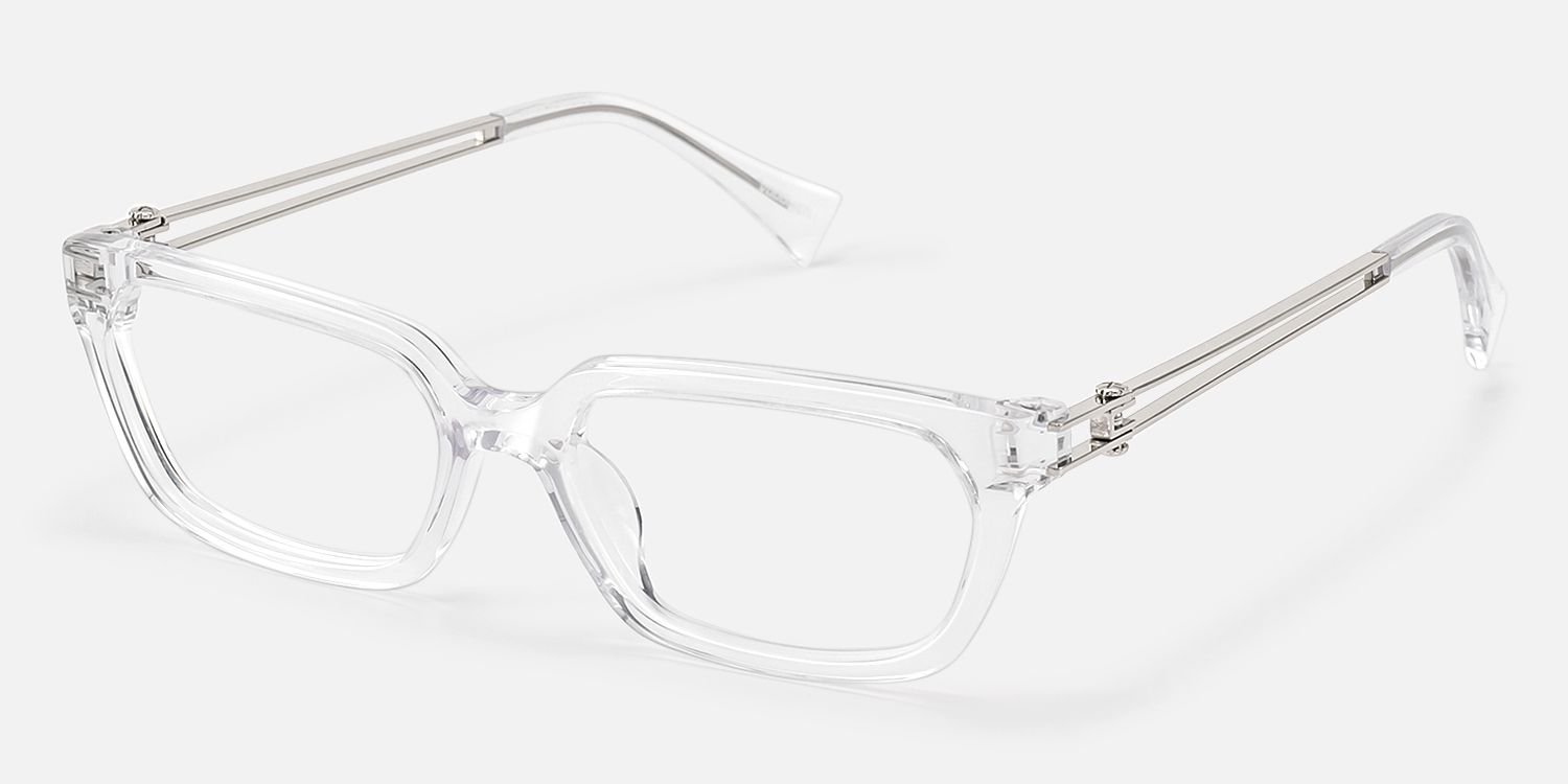 Scarpa - Light Clear Geometric Double Wire Glasses by Vooglam - Front View
