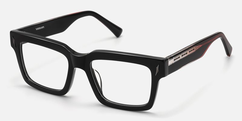 Razor - Thick Acetate Black Glasses | Vooglam